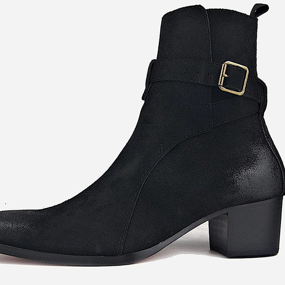 Dress Boot For Men LeatherChukka DesignerBoots Casual Shoes Buckle ByOSSTONE